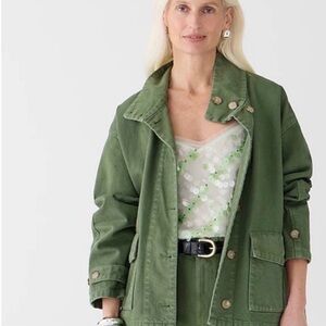 J. Crew funnel neck field jacket in heavy twill Women's Utility Jacket medium